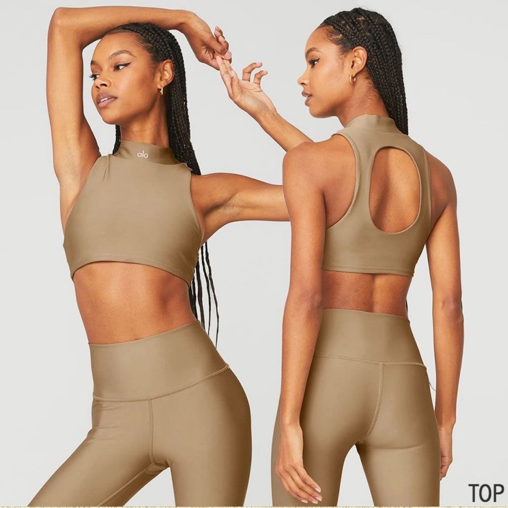 LIKE NEW ALO YOGA Airlift Fuse Bra Tank, Gravel, size S